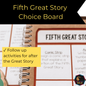 Fifth Great Story Choice Board Montessori Cosmic Education Follow-Up Activities for Kids(cosmic) (cosmic)