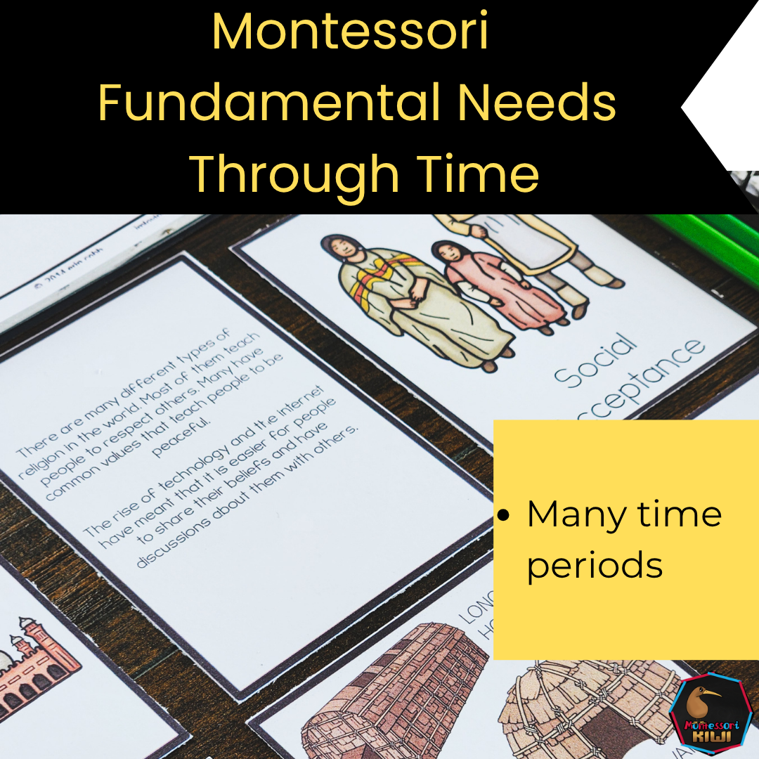 Montessori Fundamental Needs of Humans Through Time Bundle Third Great Story extension