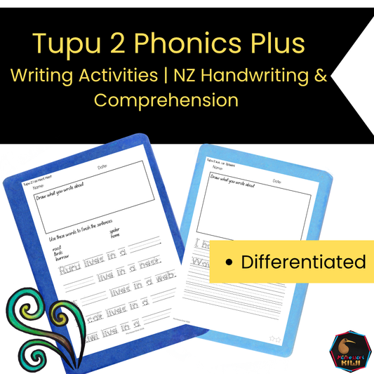 Tupu 2 Writing Prompts and Handwriting Worksheets | Ready to Read Phonics Plus