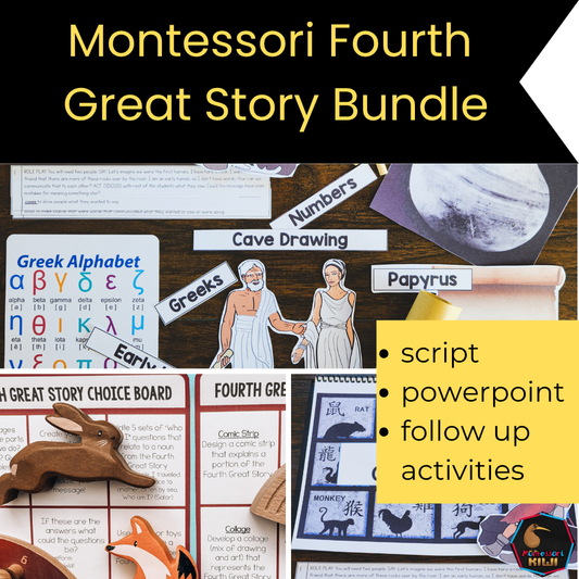 Montessori Fourth Great Story Bundle: The Coming of Language | Cosmic Education Printable Activities