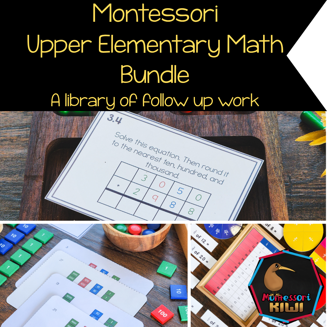 Montessori Upper Elementary Math Bundle | Fractions, Decimals & Percentages