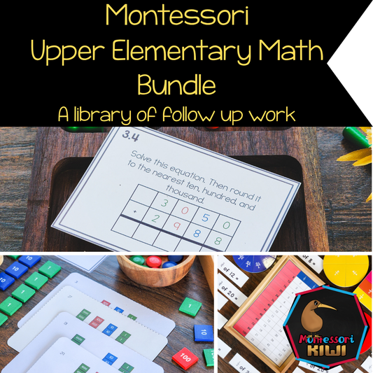 Montessori Upper Elementary Math Bundle | Fractions, Decimals & Percentages