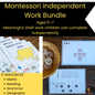 Montessori Independent Work Bundle for Ages 5–7 | Math, Reading, Grammar & Geography