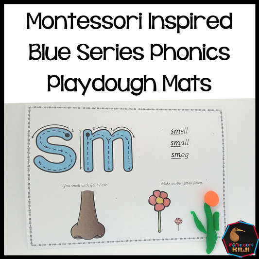 Montessori Blue Series Playdough Mats  (literacy) - subscription - montessorikiwi