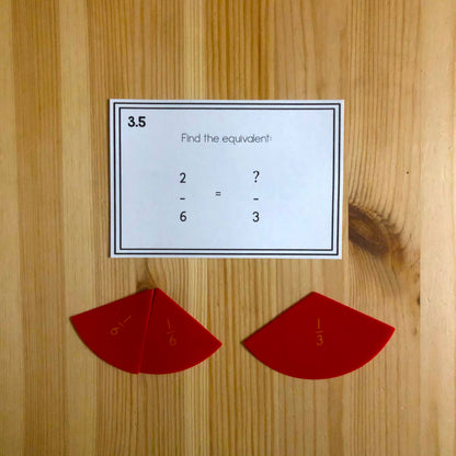 Equivalent Fraction Task Cards (Montessori) - subscription - montessorikiwi