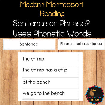 Phonetic Sentence Reading Shelf Work | Science of Reading Montessori Literacy