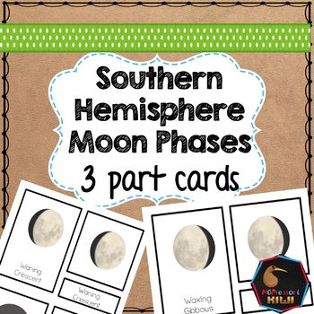 Southern Hemisphere Moon Phases - subscription - montessorikiwi