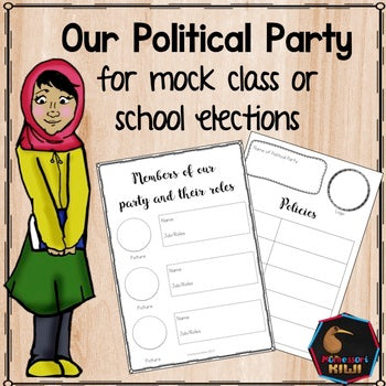 Pretend Mock Class:Make a political party - subscription - montessorikiwi
