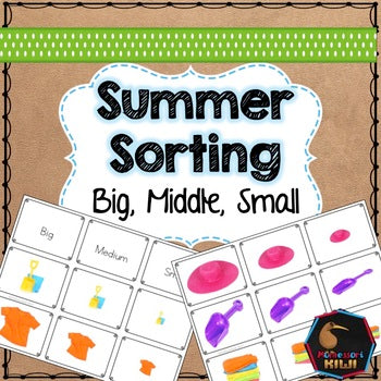 Summer themed math sorting - subscription - montessorikiwi