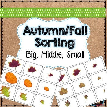 Autumn or Fall themed math sorting - subscription - montessorikiwi