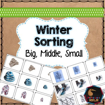 Winter themed math sorting - subscription - montessorikiwi