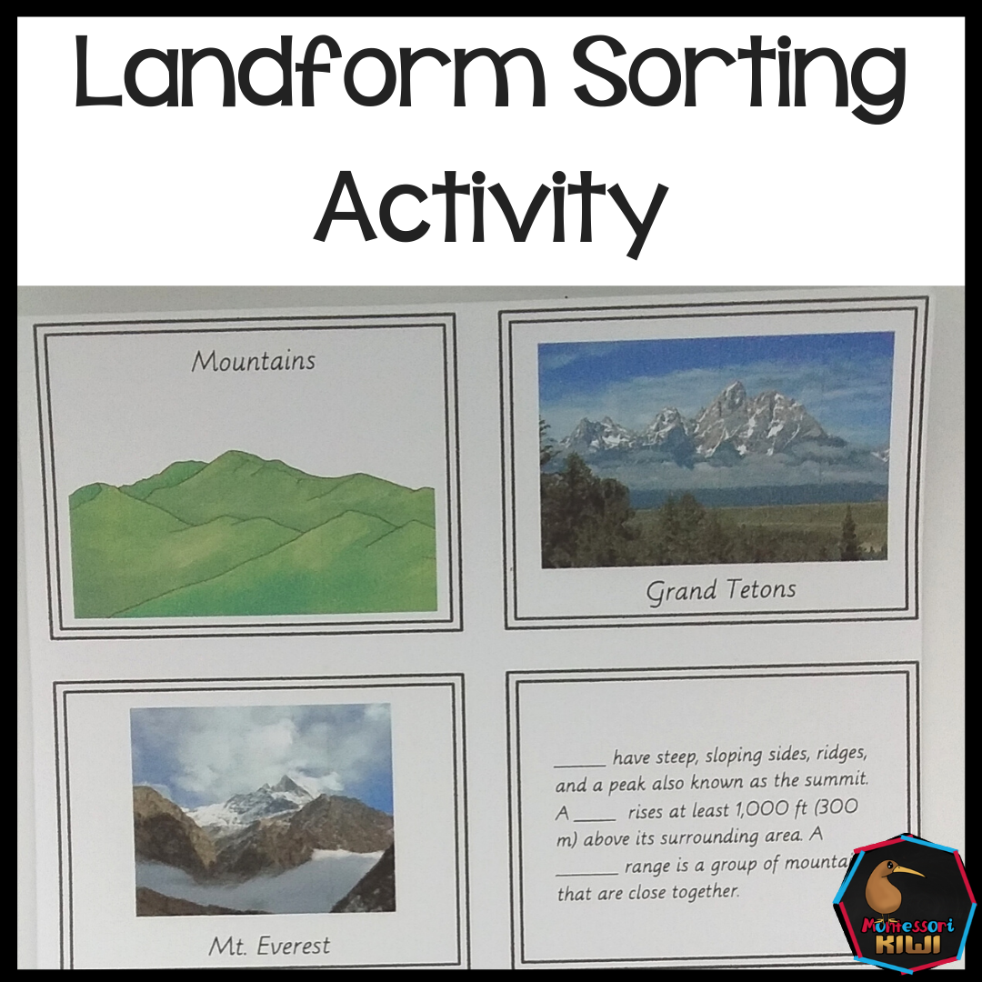 Landform Sorting (Montessori Inspired) - subscription - montessorikiwi