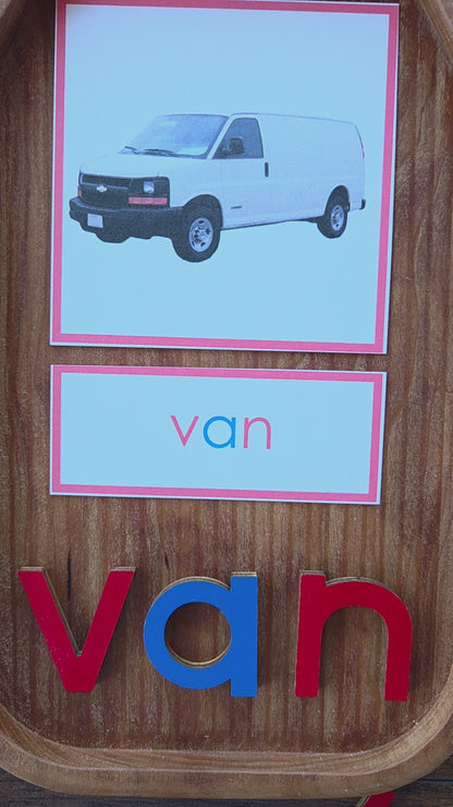 Modern Montessori Reading SOR CVC picture to word match continuous blending (literacy)