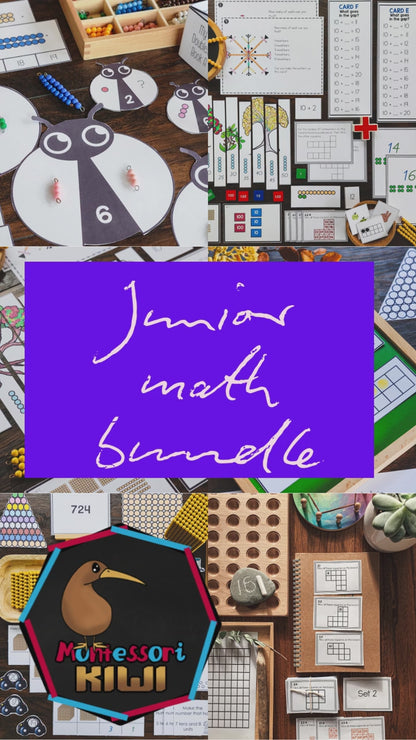 Montessori Junior Math Bundle (Ages 3–6) – Hands-On Number, Counting & Early Operations Activities