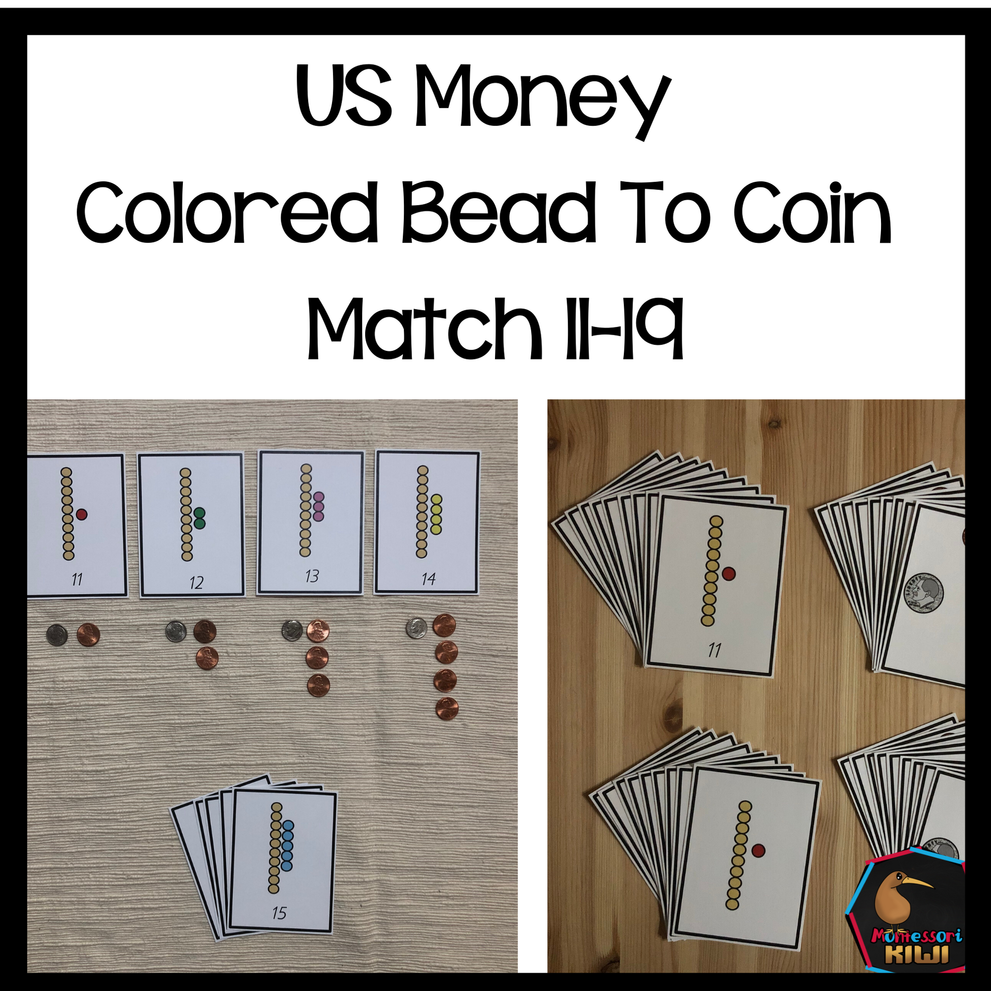 US Money Colored Bead to coin Match 11-19 - montessorikiwi