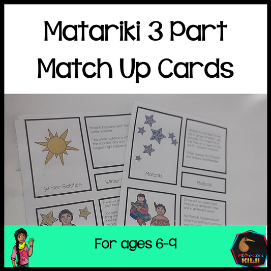 Matariki Matching cards (Montessori inspired) Lower Primary - montessorikiwi