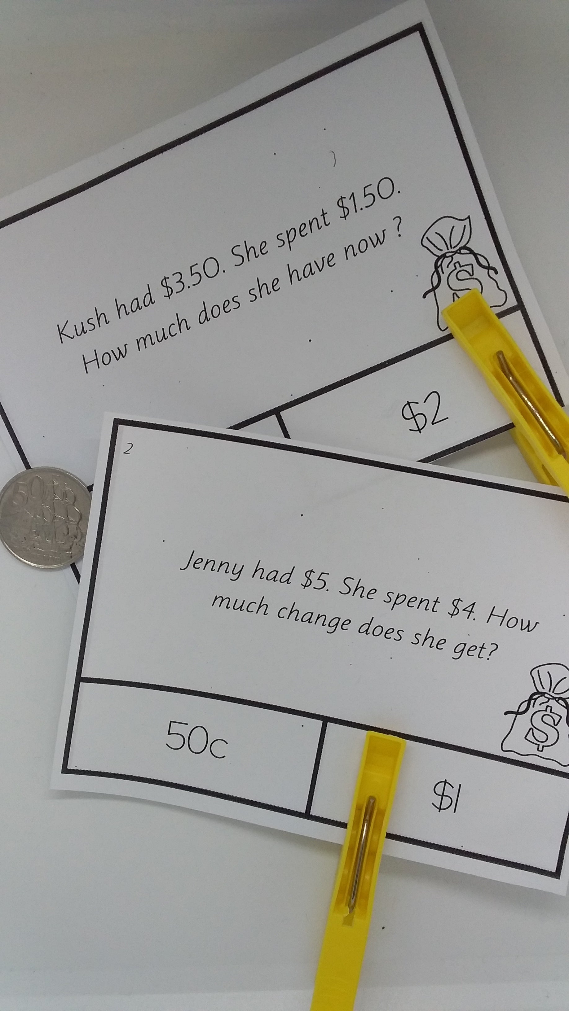 New Zealand Money Level 2:  giving change word problems - montessorikiwi