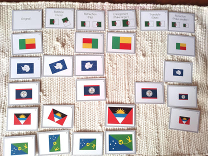 Transformation Sort (reflection, rotation, enlargement, reduction, translation) - montessorikiwi