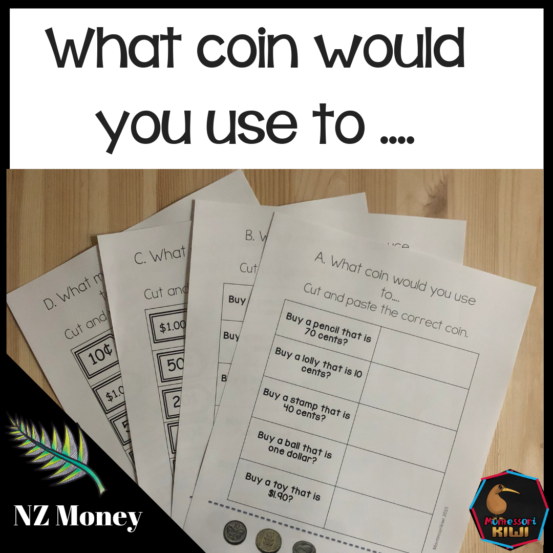 New Zealand Money level 1: what coin would you use - montessorikiwi