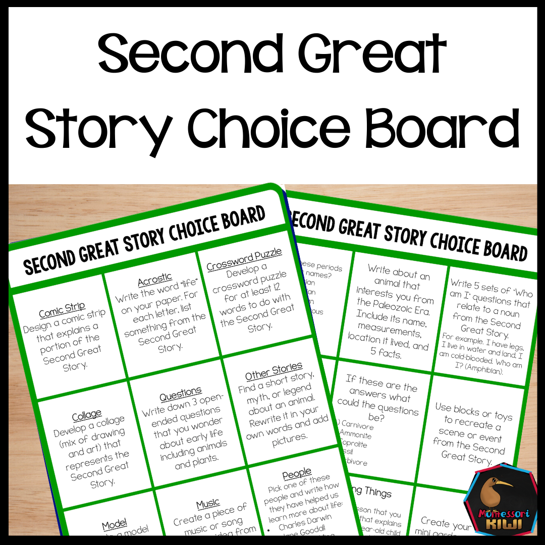 Second Great Story Choice Board (cosmic) - montessorikiwi