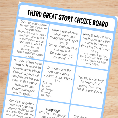 Great Story Choice Board Bundle - montessorikiwi