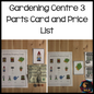 US Money Gardening Centre 3 part cards and Price List - montessorikiwi