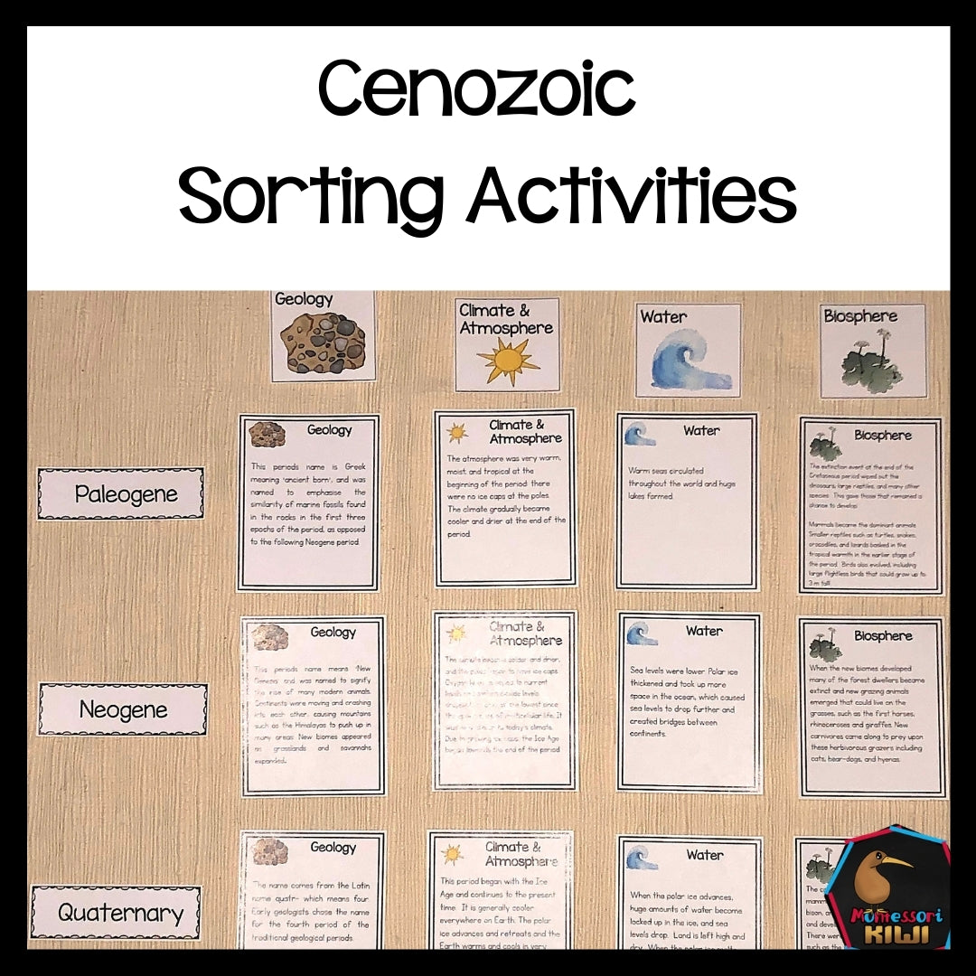 Cenozoic Sorting Activity (cosmic) - montessorikiwi