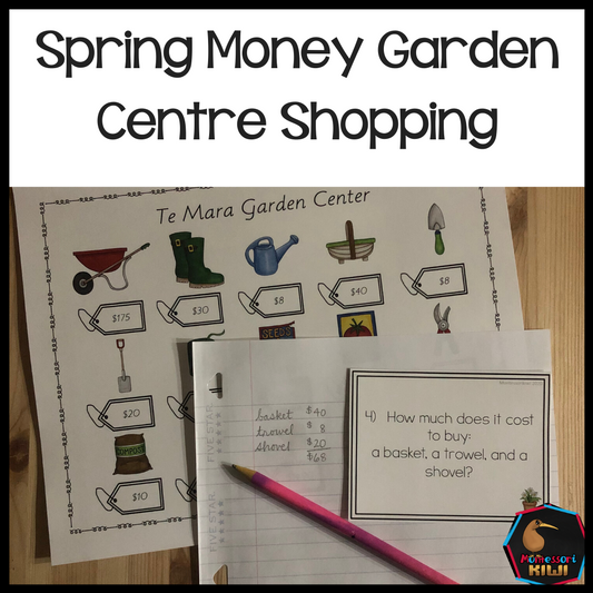US Money Garden Shopping Centre Maths shopping game - montessorikiwi