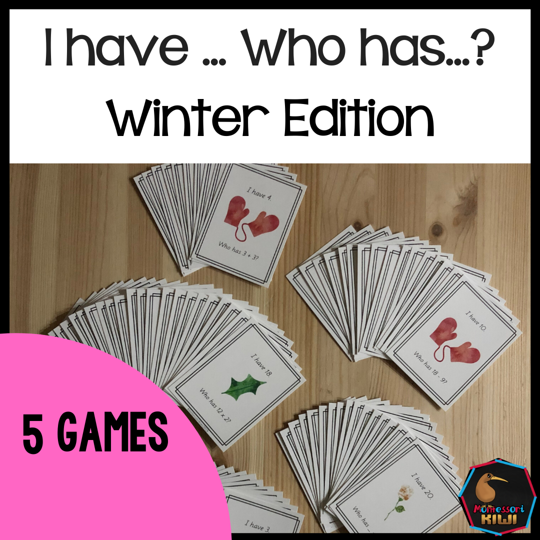 I Have Who Has Winter Edition (Math Games) - montessorikiwi