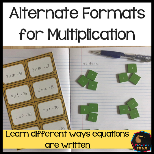 Alternative formats for Multiplication - basic facts - montessorikiwi