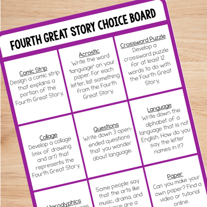 Great Story Choice Board Bundle - montessorikiwi