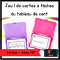 Jeu 1 de cartes à tâches du tableau de cent  (Hundreds Boards set 1 French Version) - montessorikiwi