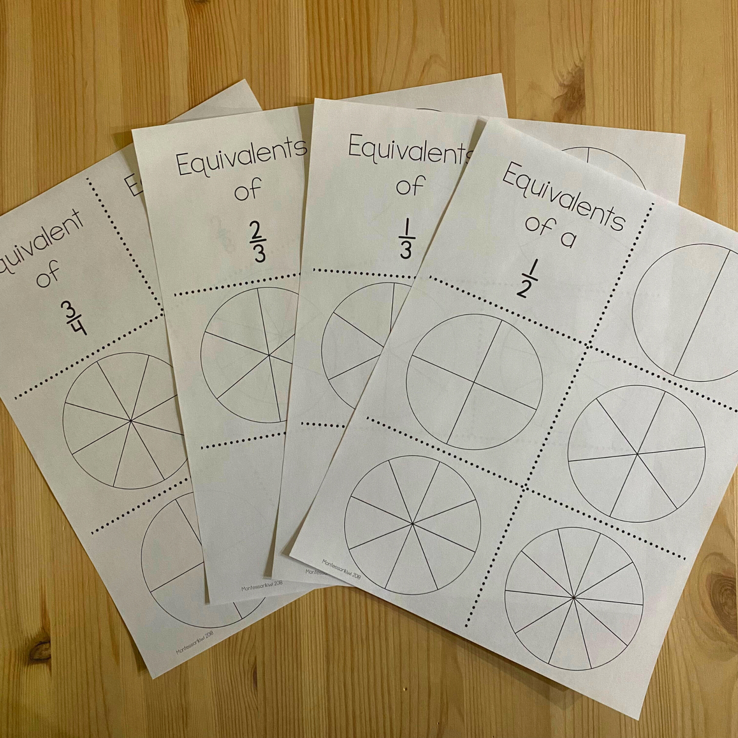 Equivalent Fraction Booklet - montessorikiwi