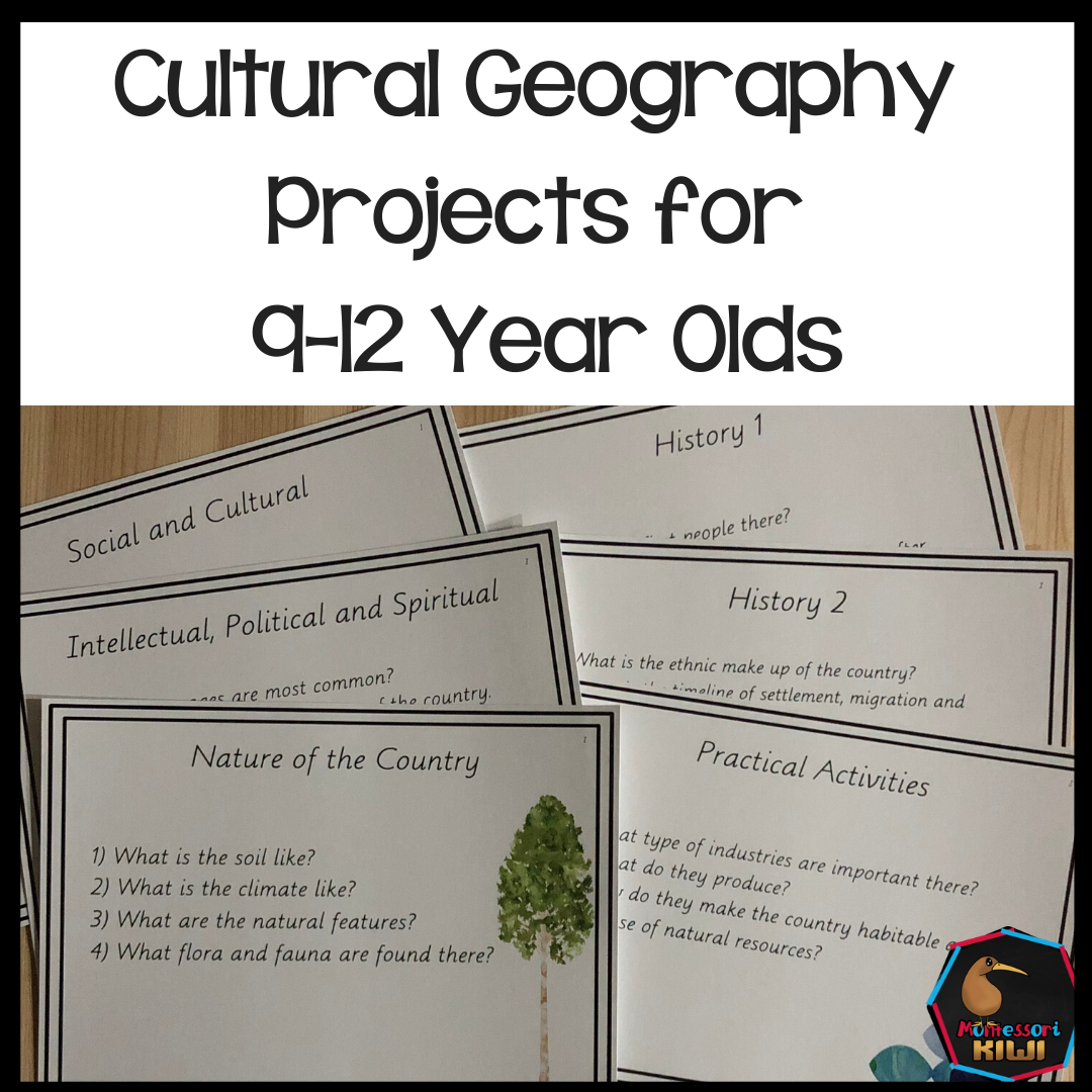 Cultural Geography Projects for 9-12 year olds - montessorikiwi