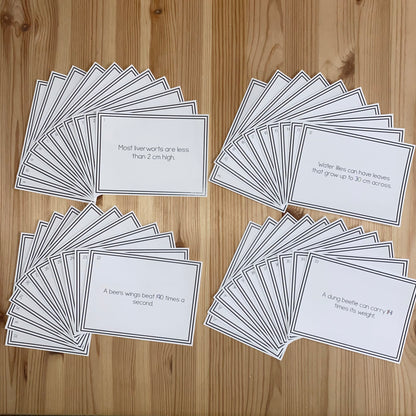 Nature themed golden bead cards (numbers in context) - montessorikiwi
