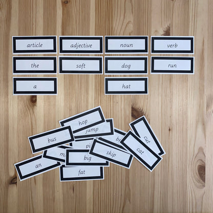 Montessori Phonetic Grammar - Proficiency Sentences Set 1  (literacy) - montessorikiwi