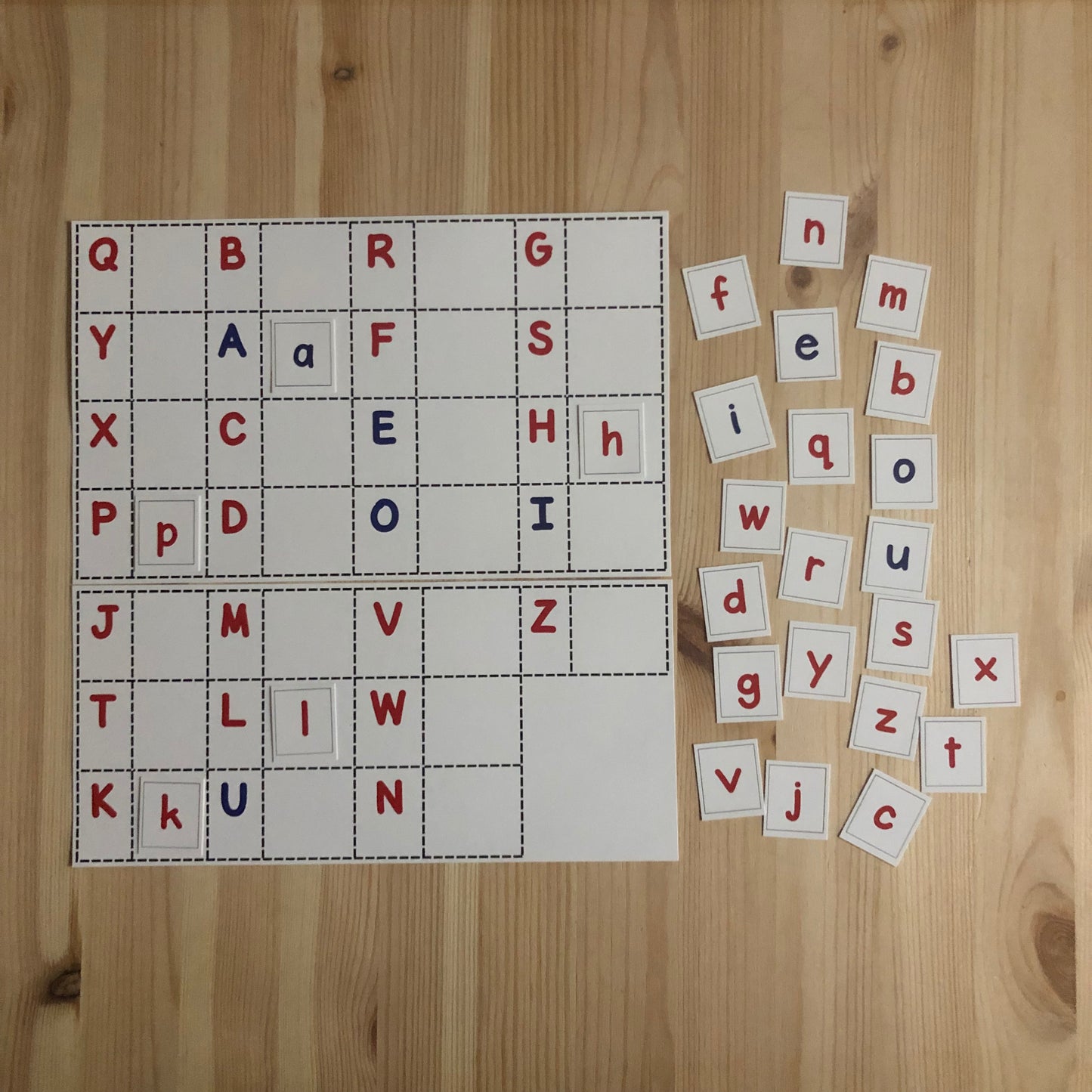Montessori Alphabet Upper and Lower case letter match up  (literacy) - montessorikiwi