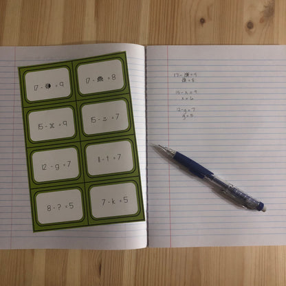 Alternative formats for Subtraction - basic facts - montessorikiwi