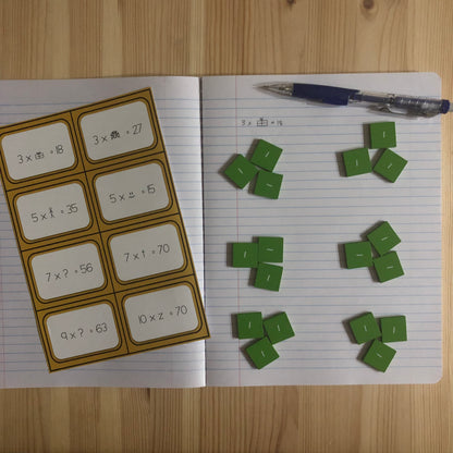 Alternative formats for Multiplication - basic facts - montessorikiwi
