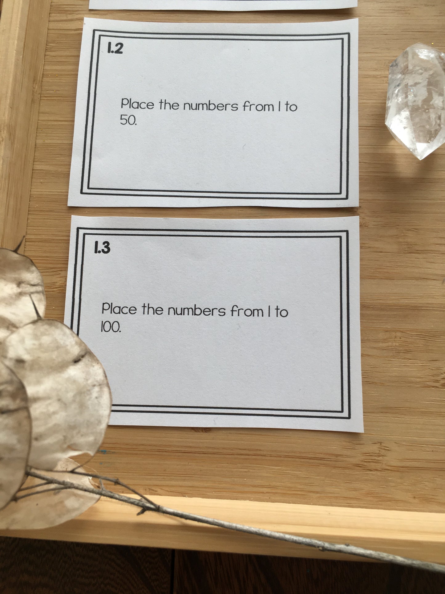 Montessori math: hundreds board task cards SET 1 - montessorikiwi