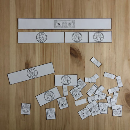 US Money Fraction Bars - montessorikiwi