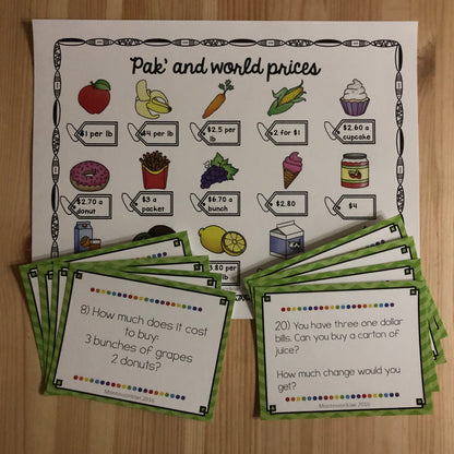 US Money Food Shopping Game - montessorikiwi