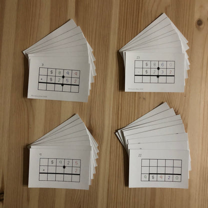 US Money Equations or Algorithms Montessori Color Coded - montessorikiwi