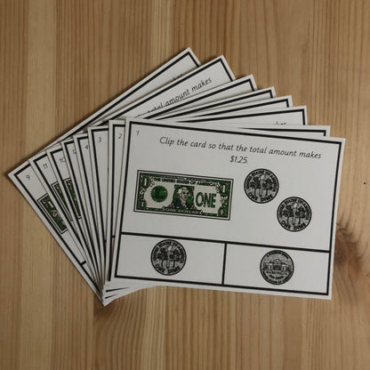 US Money Clip The Card To Fill In The Total Amount - montessorikiwi