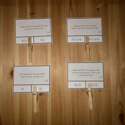 US Money Gardening Themed Giving Change Clip and Flip Cards - montessorikiwi