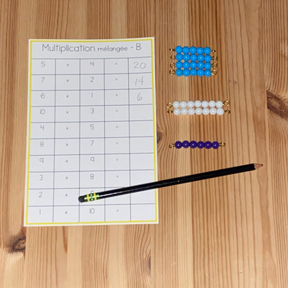 Tableaux de multiplication (Multiplication Tables French) - montessorikiwi
