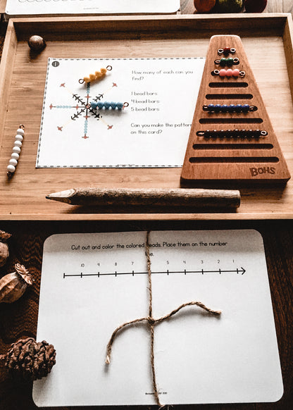 Colored bead stair worksheets - montessorikiwi
