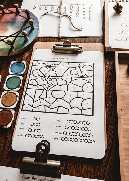 Colored bead stair worksheets - montessorikiwi