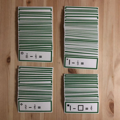 Subtraction of Fraction Tickets - montessorikiwi