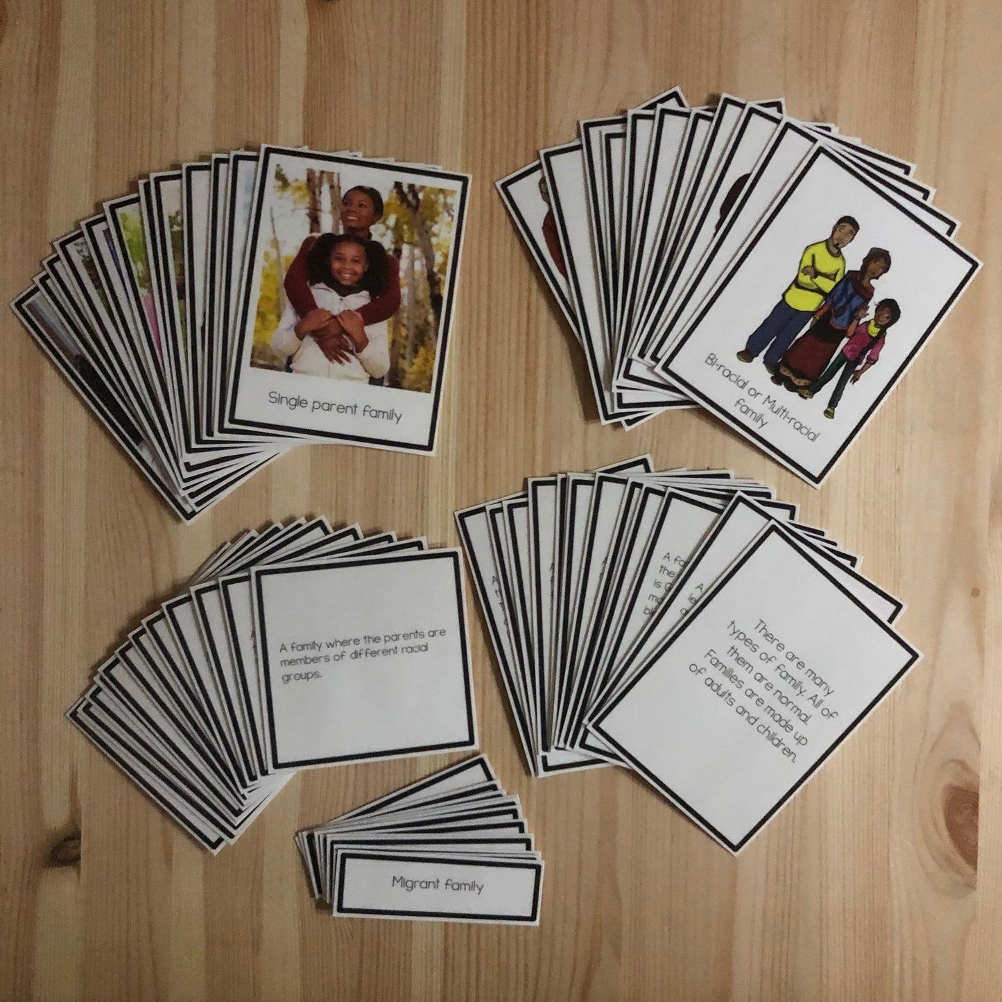 Family types matching cards - montessorikiwi